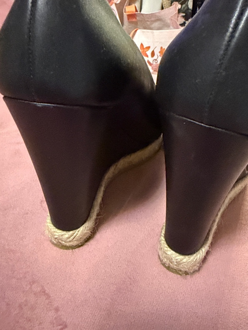 Gucci Black Leather Wedge Espadrilles with Gold Horsebit - Picture 3 of 6